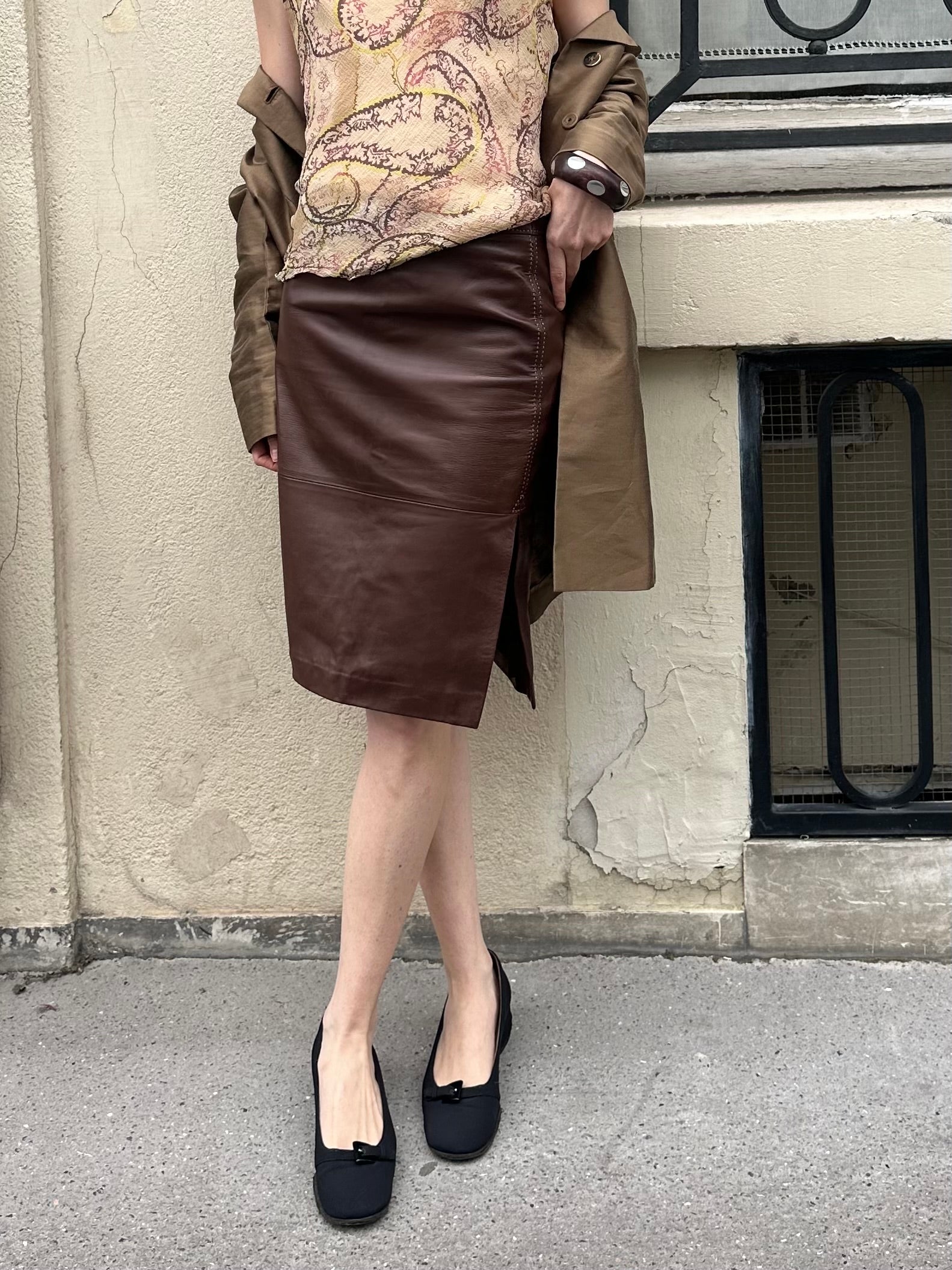 RALPH LAUREN LEATHER SKIRT