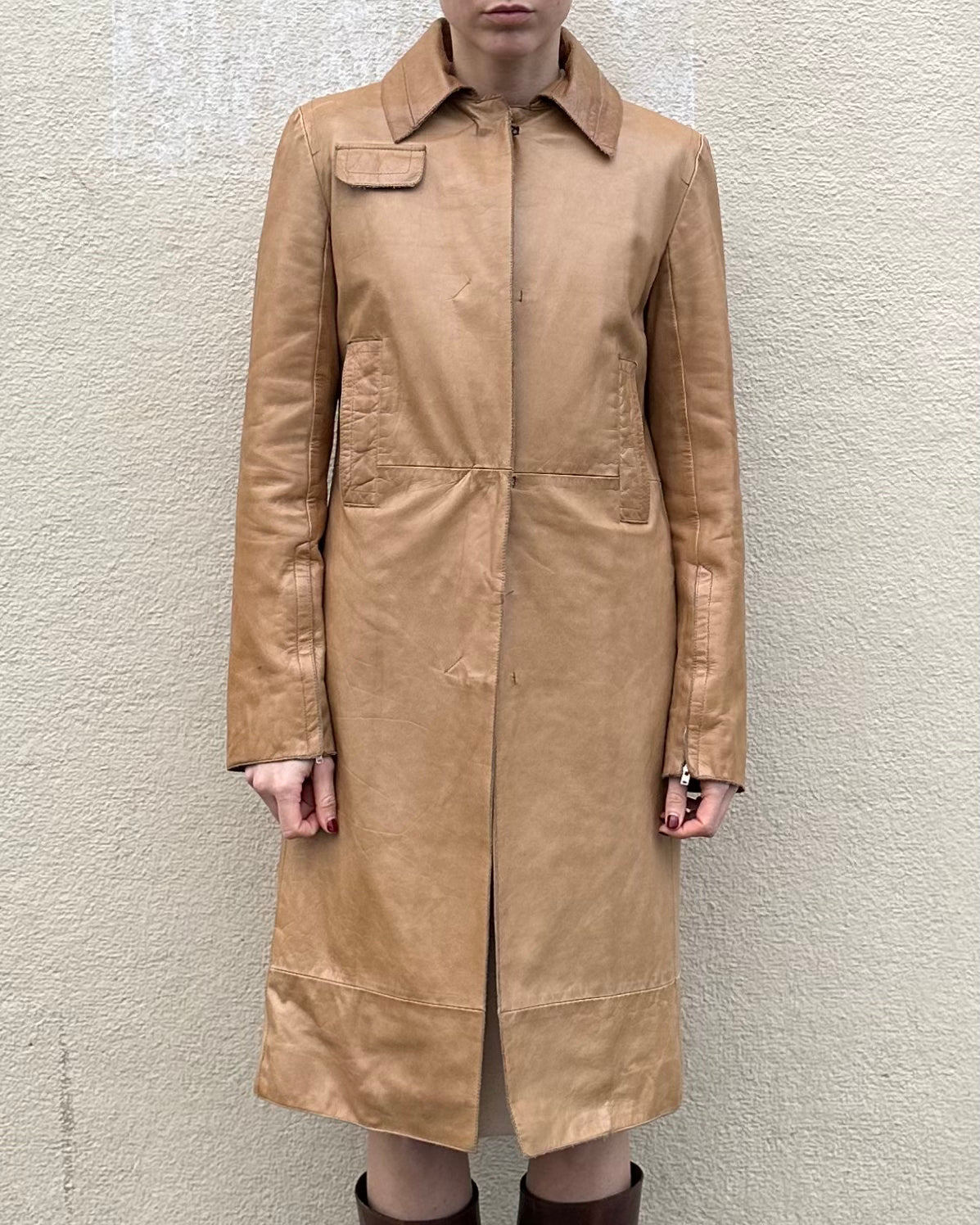 COSTUME NATIONAL LEATHER TRENCH