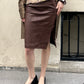 RALPH LAUREN LEATHER SKIRT