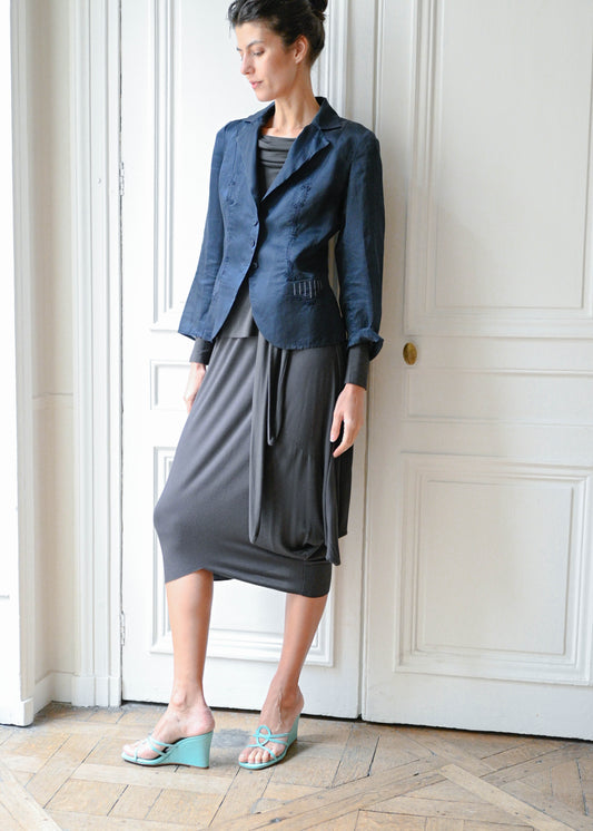 Embroidered silk blazer
