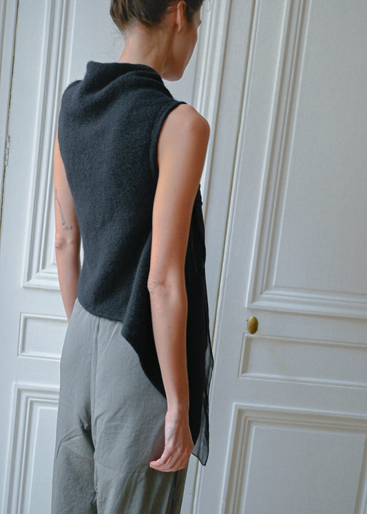 Bimaterial sweater, vintage, TURN Paris (back view)