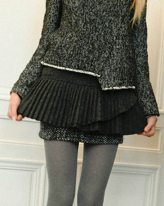 TURN PARIS, VINTAGE ARMANI MINI RUFFLE SKIRT WITH GLITTER HUE