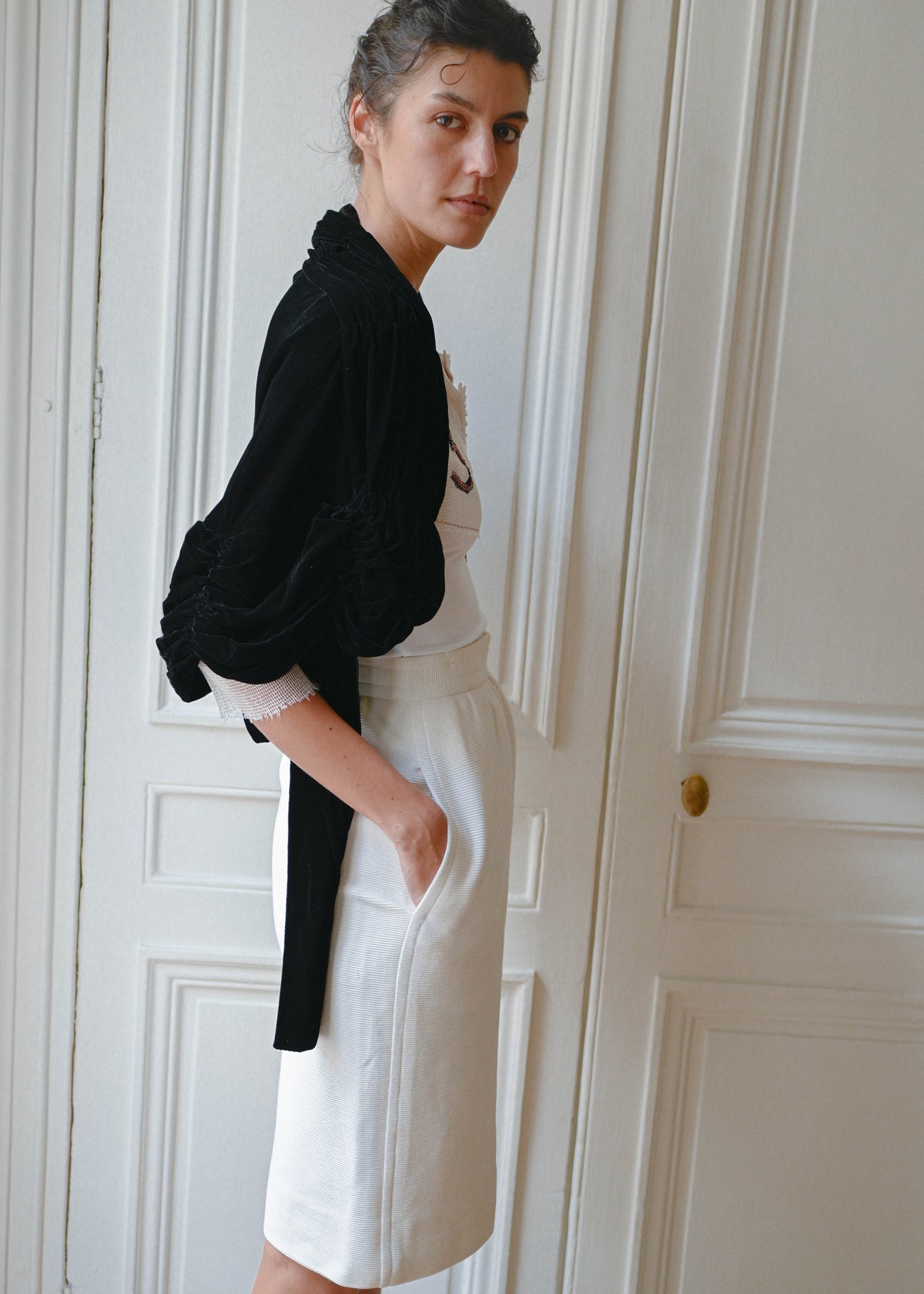 Velvet wrap, vintage, TURN Paris (detail)