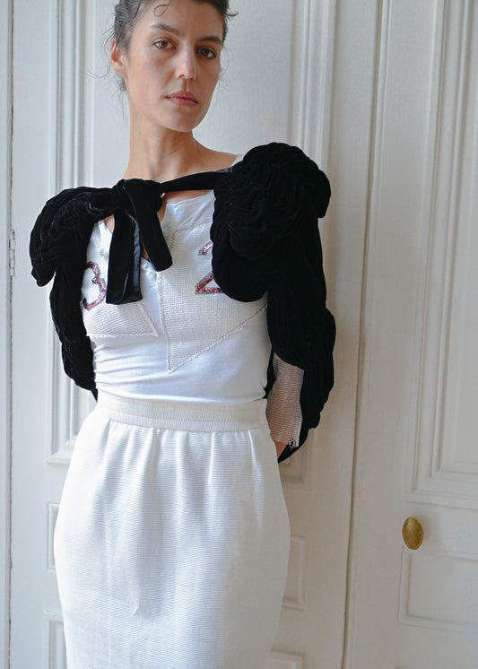 Velvet fringe wrap, vintage, TURN Paris (detail)