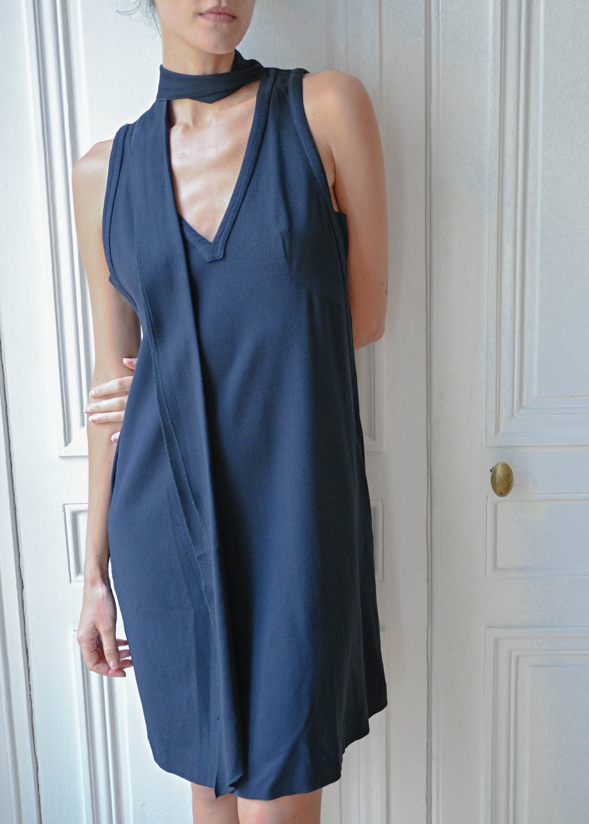 Sonia Rykiel navy dress, vintage, TURN Paris (detail)