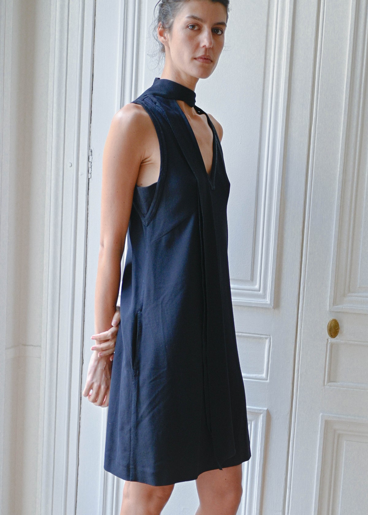 Sonia Rykiel navy dress, vintage, TURN Paris (detail)
