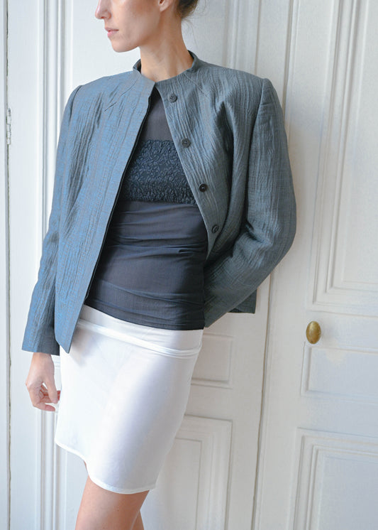 Metallic silk blazer, vintage, TURN Paris (detail)