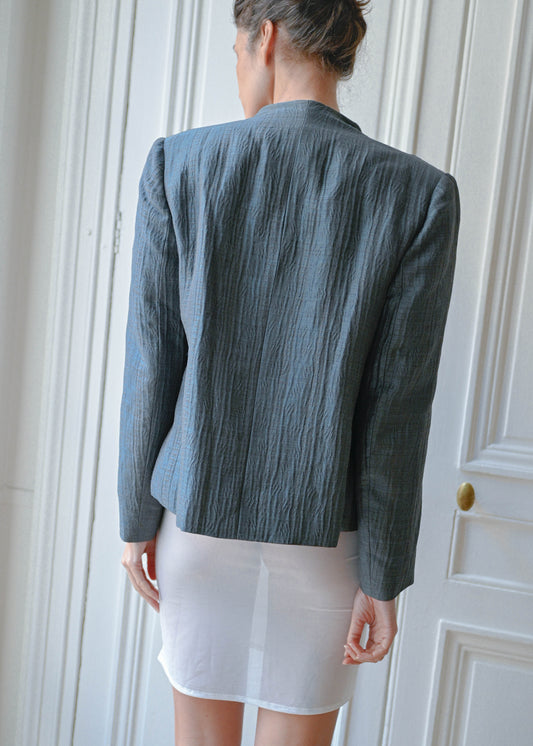 Metallic silk blazer, vintage, TURN Paris (back view)