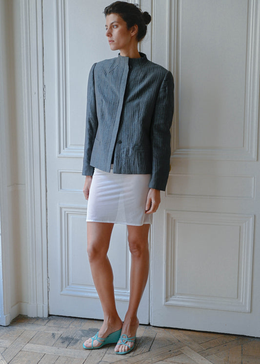Metallic silk blazer