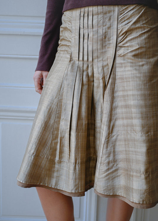 Gold pleated skirt, vintage, TURN Paris (detail)