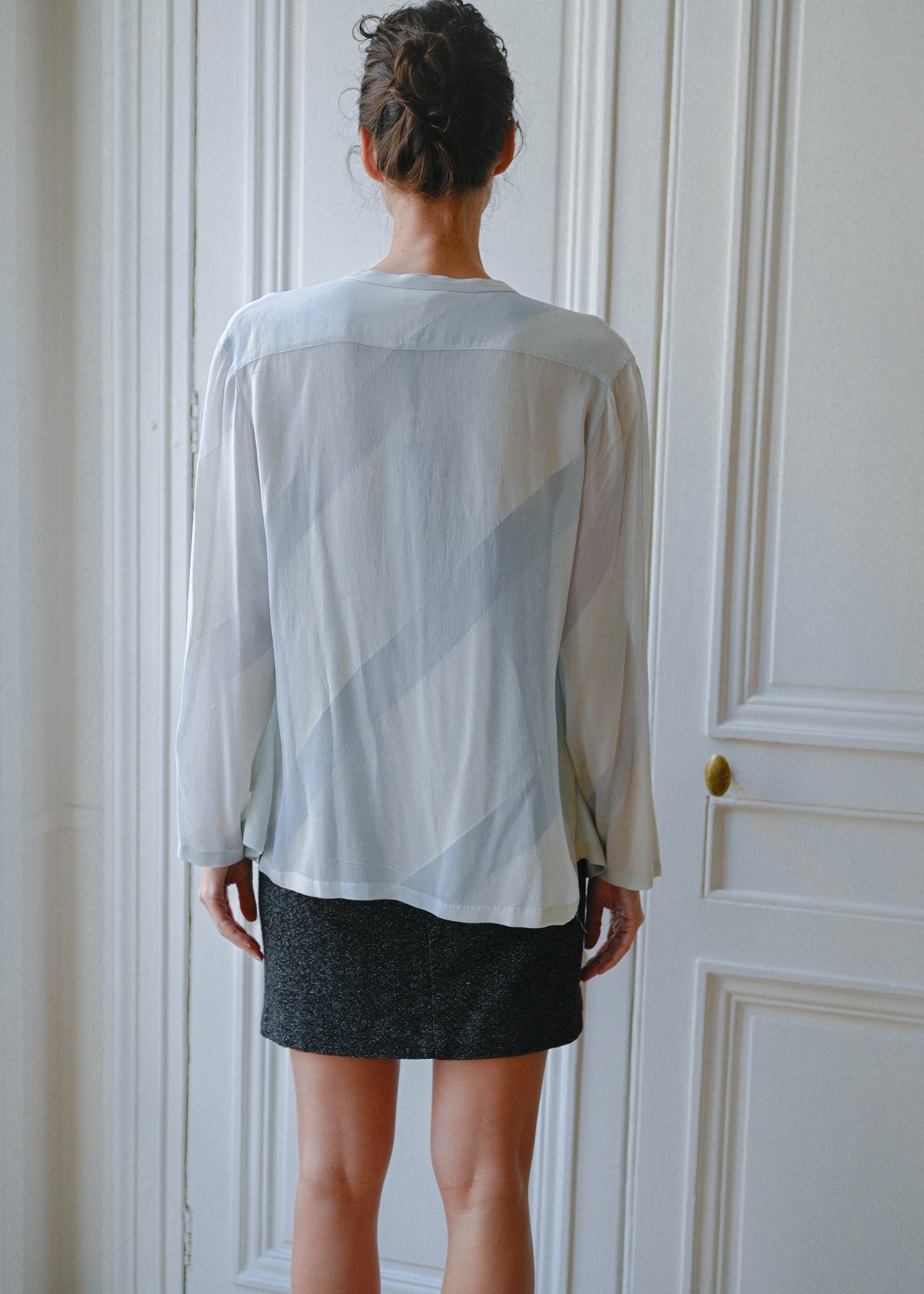 Armani mint silk jacket, vintage, TURN Paris (detail)