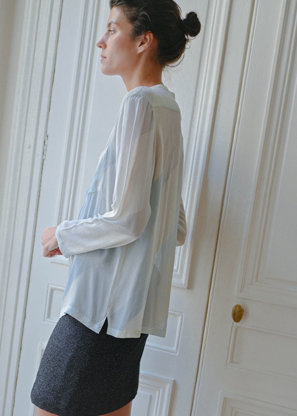 Armani mint silk jacket, vintage, TURN Paris (back view)