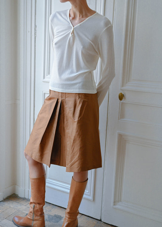 Pleated silk skirt