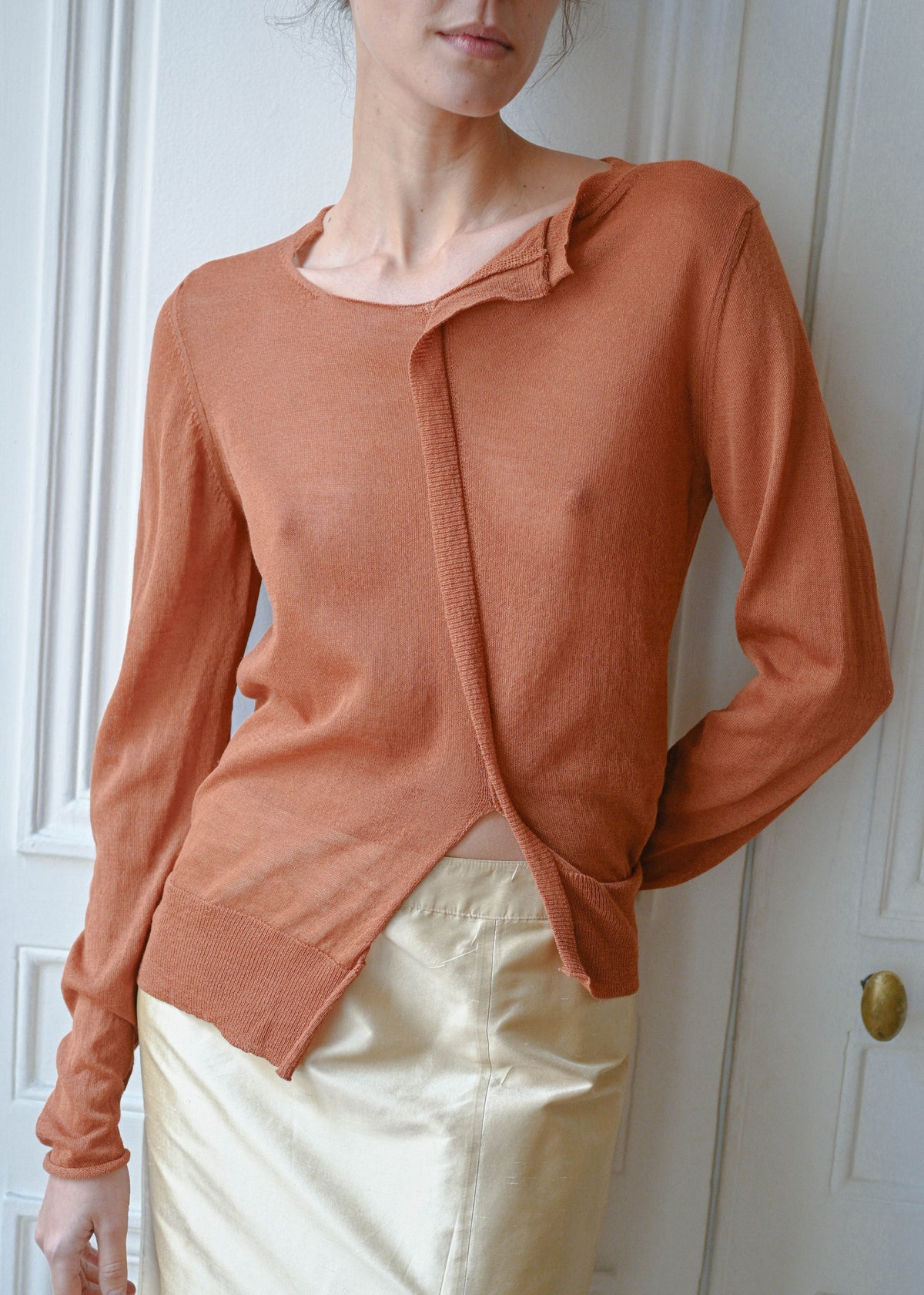 Sheer orange knit, vintage, TURN Paris (detail)
