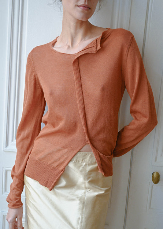 Sheer orange knit, vintage, TURN Paris (detail)