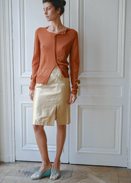 Sheer orange knit