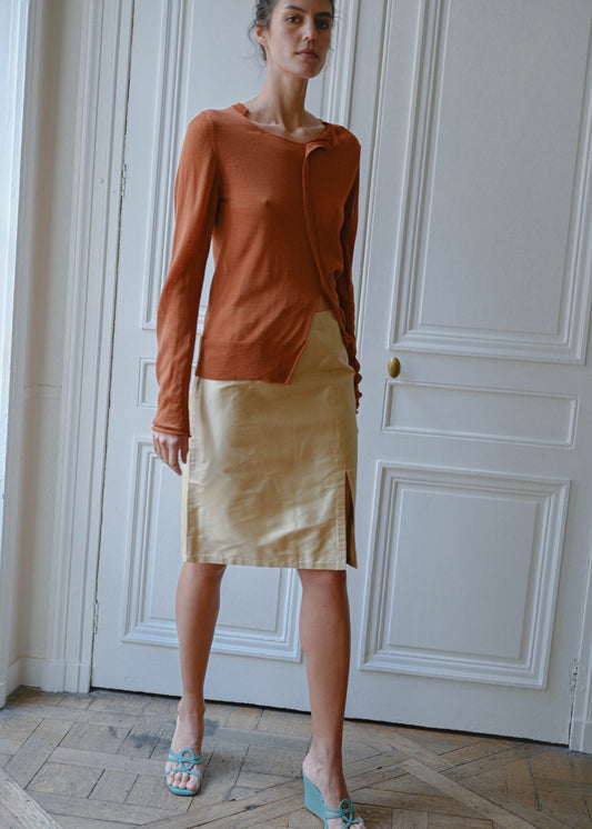Cream silk skirt, vintage, TURN Paris (detail)
