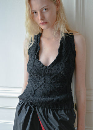 Cable knit vest