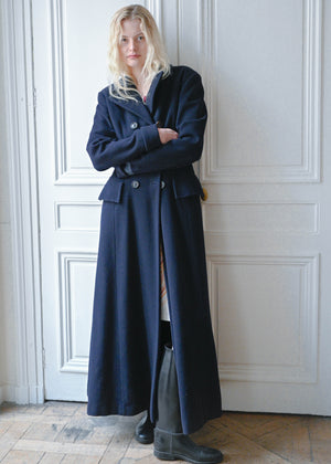 Navy maxi coat