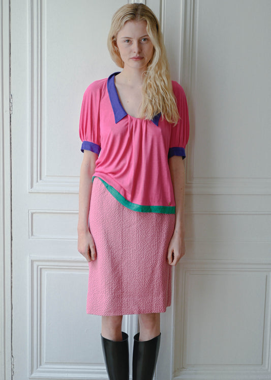 Vintage Givenchy waffle skirt, close up, TURN Paris