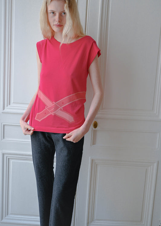 Belt print top