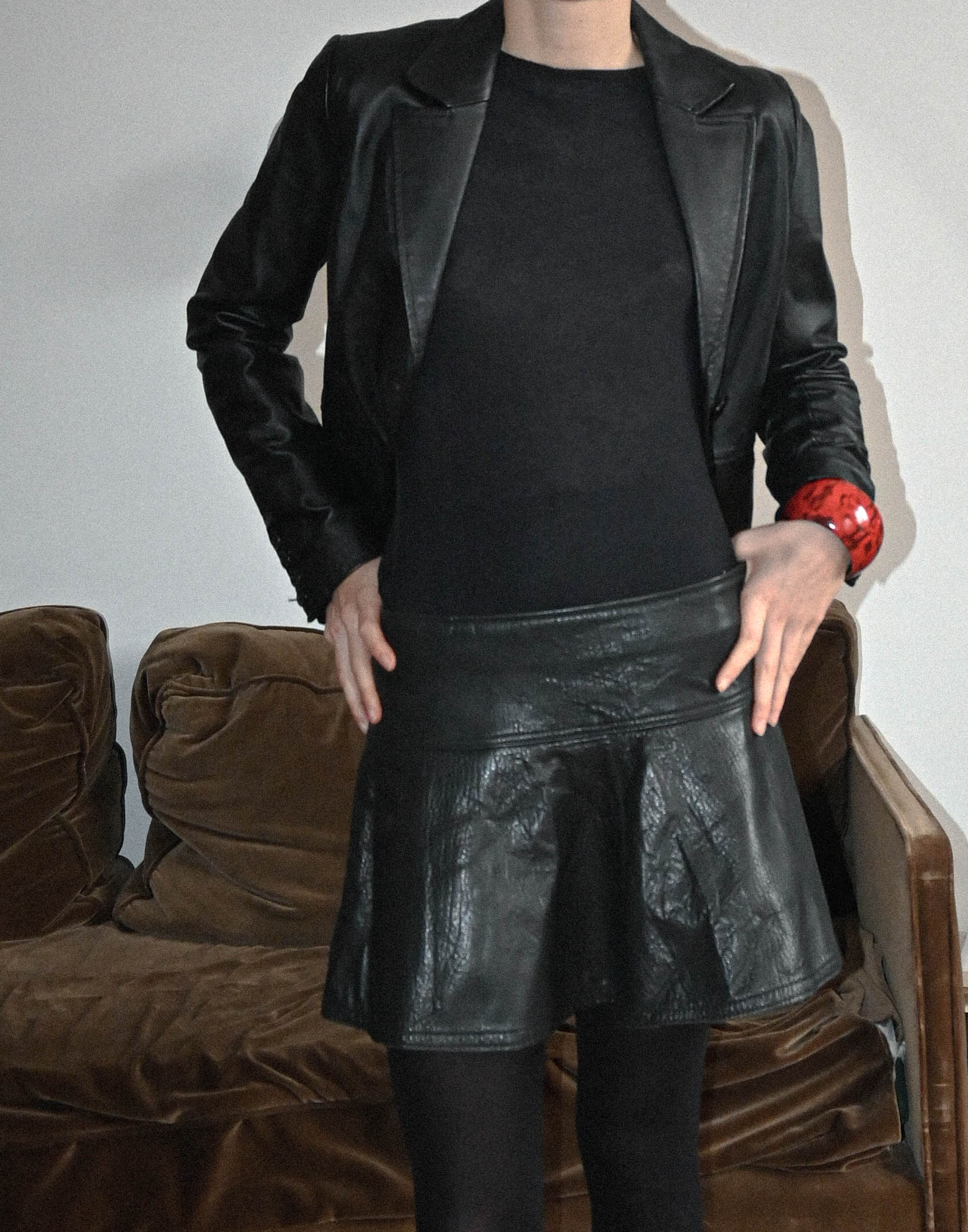 LEATHER MINI SKIRT