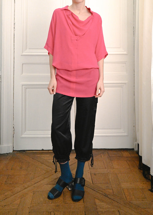 BALENCIAGA SILK TUNIQUE IN FUCHSIA PINK