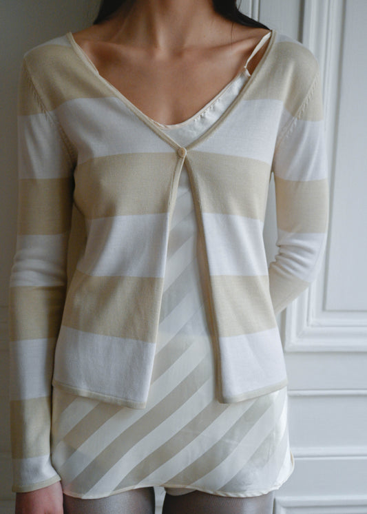 CERRUTI STRIPED CARDIGAN
