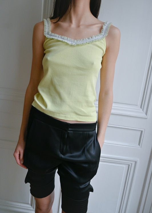 RUFFLED NECKLINE TANK