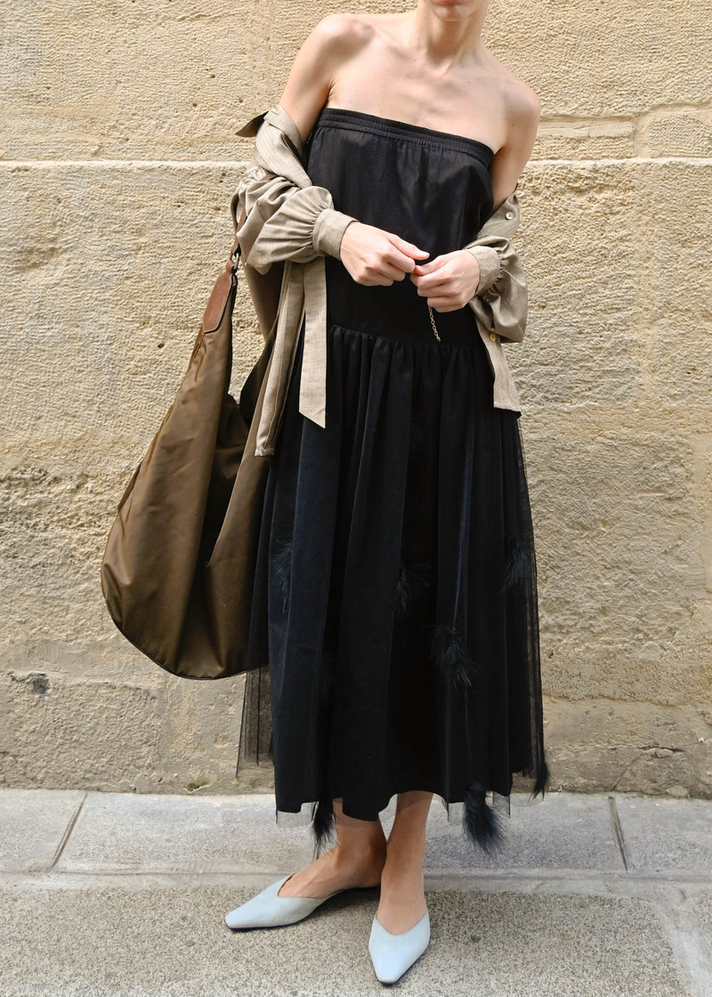 FEATHER SKIRT DRESS