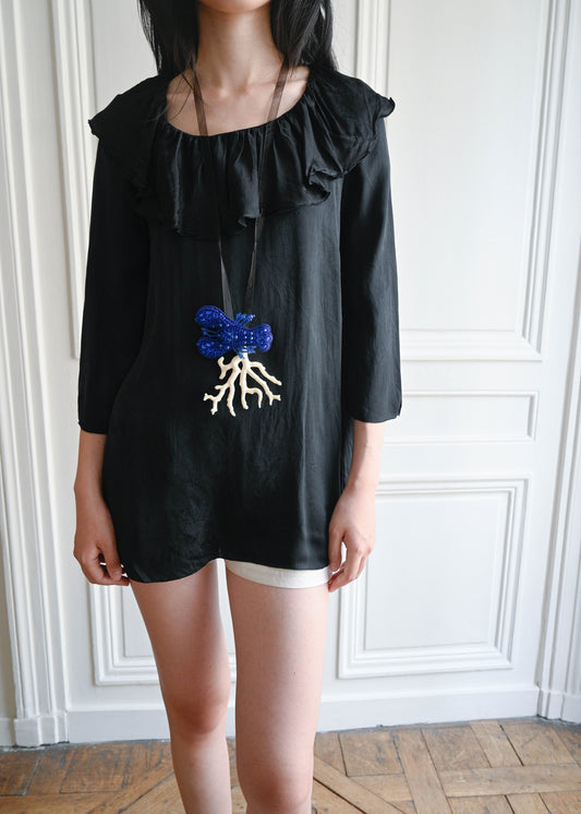 RUFFLE COLLAR DRESS