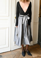 METALLIC SILVER SKIRT