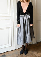 METALLIC SILVER SKIRT