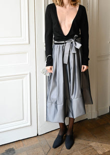 METALLIC SILVER SKIRT