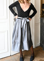 METALLIC SILVER SKIRT