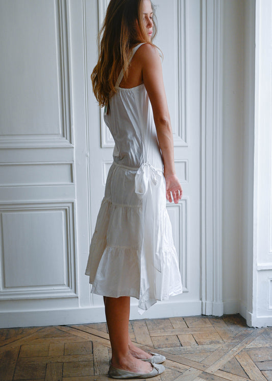 EMBROIDERED TIE DRESS