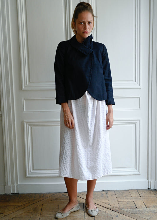 NAVY COTTON BLAZER