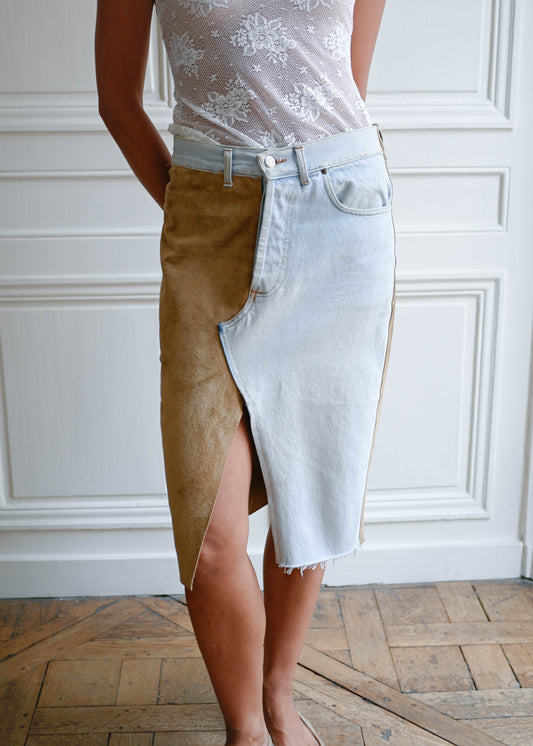 SPLIT TEXTURE SKIRT