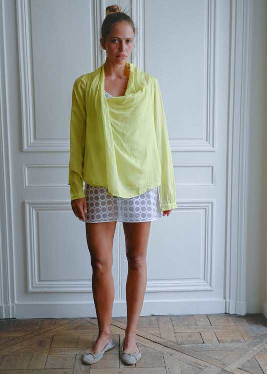 YELLOW DRAPE TOP
