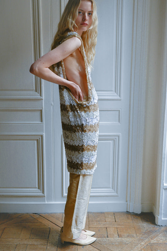 SEQUIN CUTOUT DRESS
