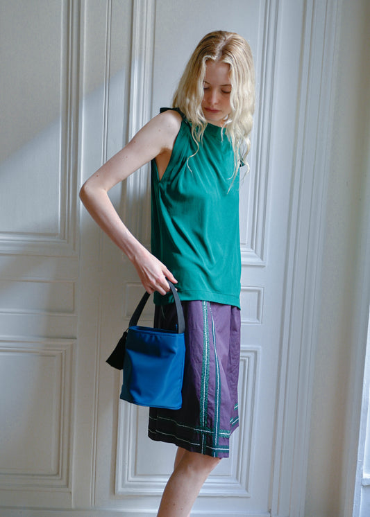 GREEN DRAPE TOP