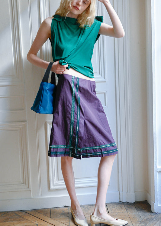 Aubergine stripe skirt