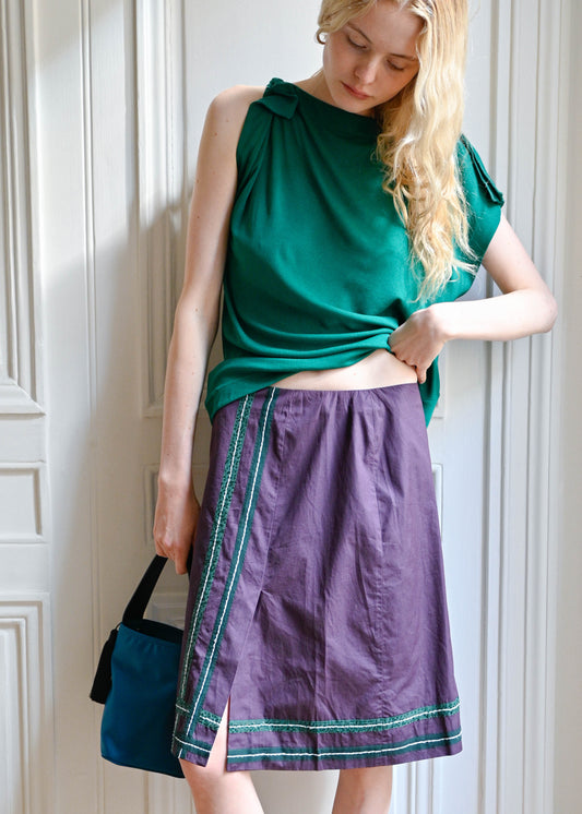 Aubergine stripe skirt