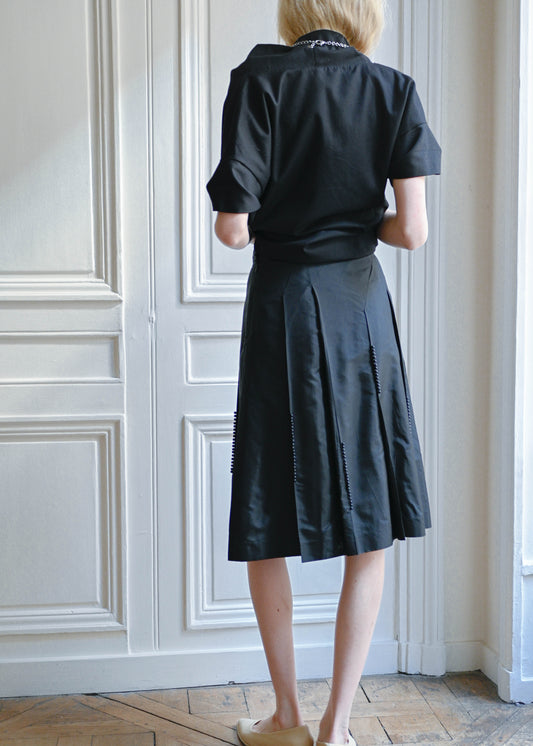 Beaded silk skirt