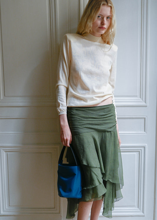 PADDED CREAM SWEATER