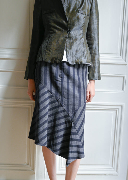 DENIM STRIPE SKIRT