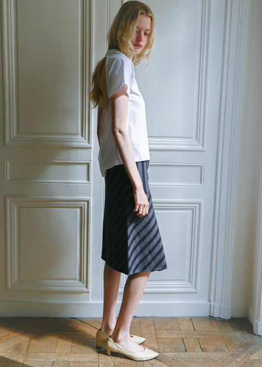 Denim stripe skirt