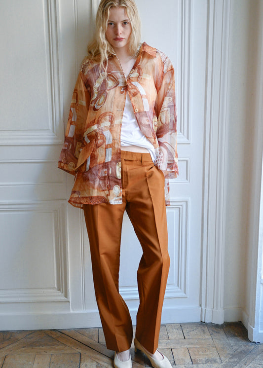 Prada orange trousers