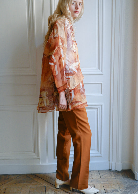 Numbers organza shirt