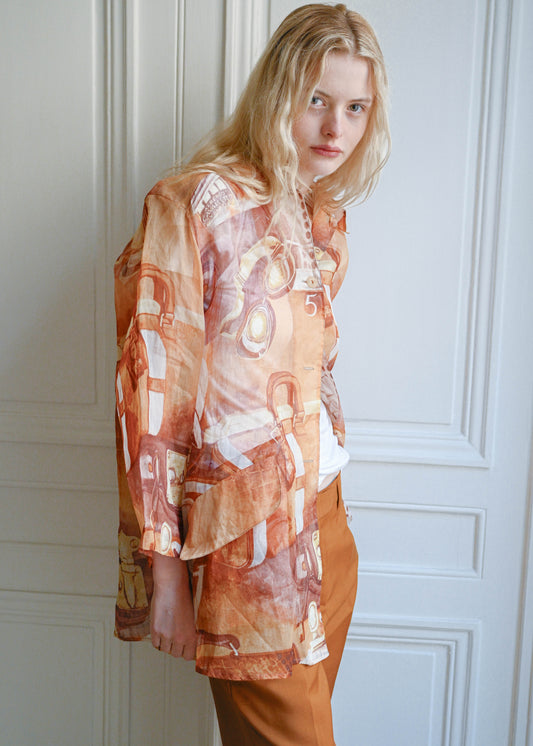 Numbers organza shirt